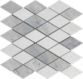 Grey White Multicolor Marble Diamond Honed 11.4"x11.3" | Quality Carpet Inc.