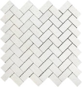 Herringbone Crystal White Marble Polished 1"x2" | Quality Carpet Inc.