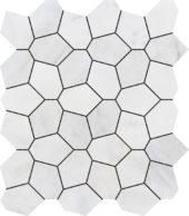 Irregular Hexagon White Grey Marble | Quality Carpet Inc.
