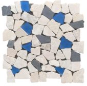 Mini Opus Beige Grey Marble Mix & Blue Glass | Quality Carpet Inc.