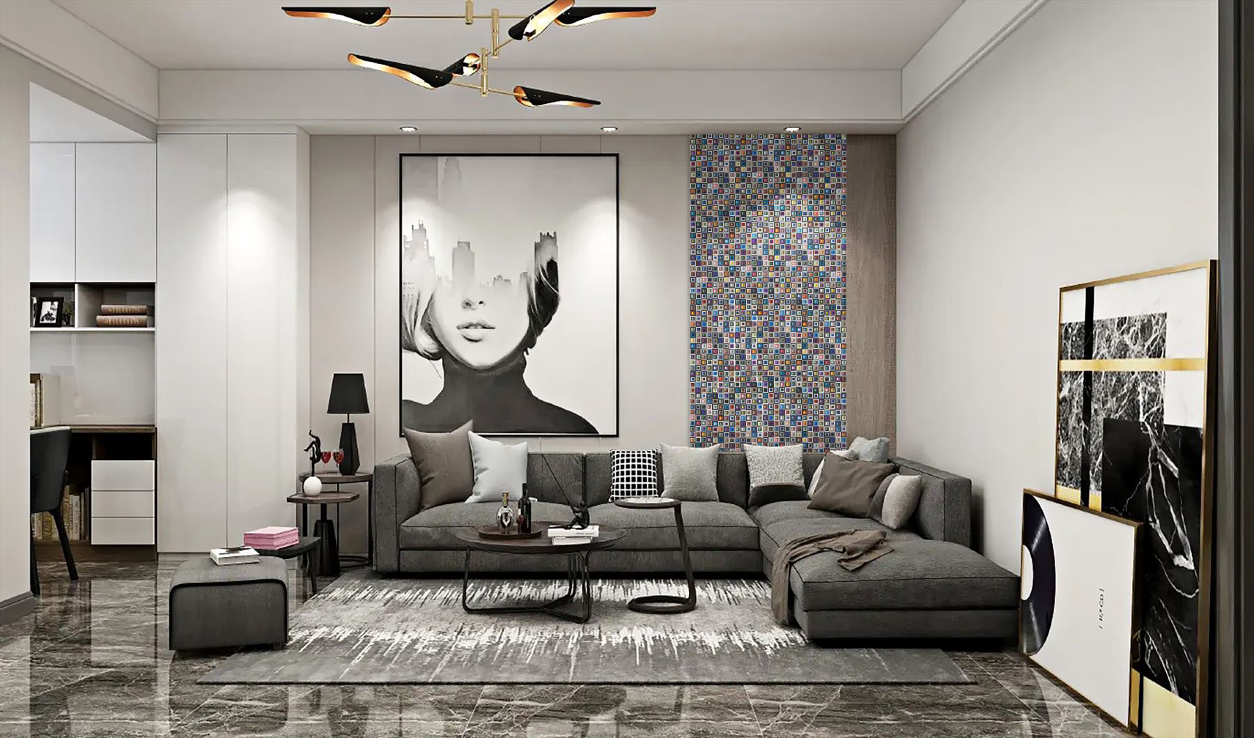 Multicolor Square Mix Glass Resin Mosaic | Quality Carpet Inc.