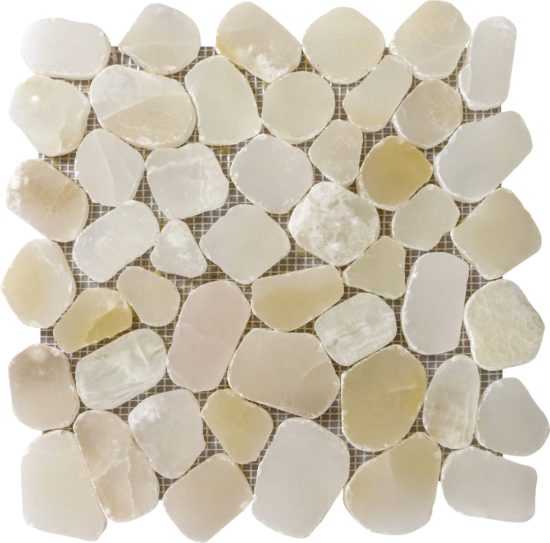 Onyx Light Beige Pebble Mosaic 12"x12" | Quality Carpet Inc.