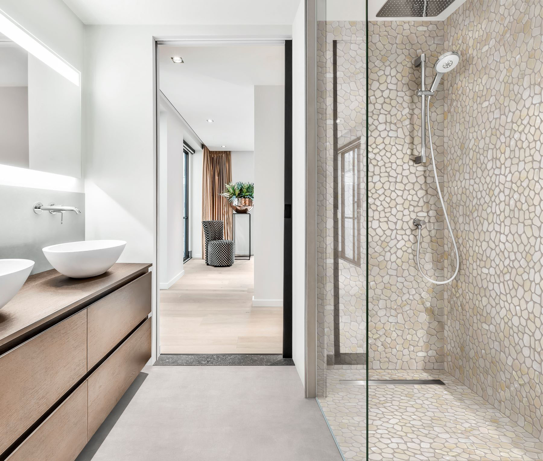 Onyx Light Beige Pebble Mosaic  | Quality Carpet Inc.