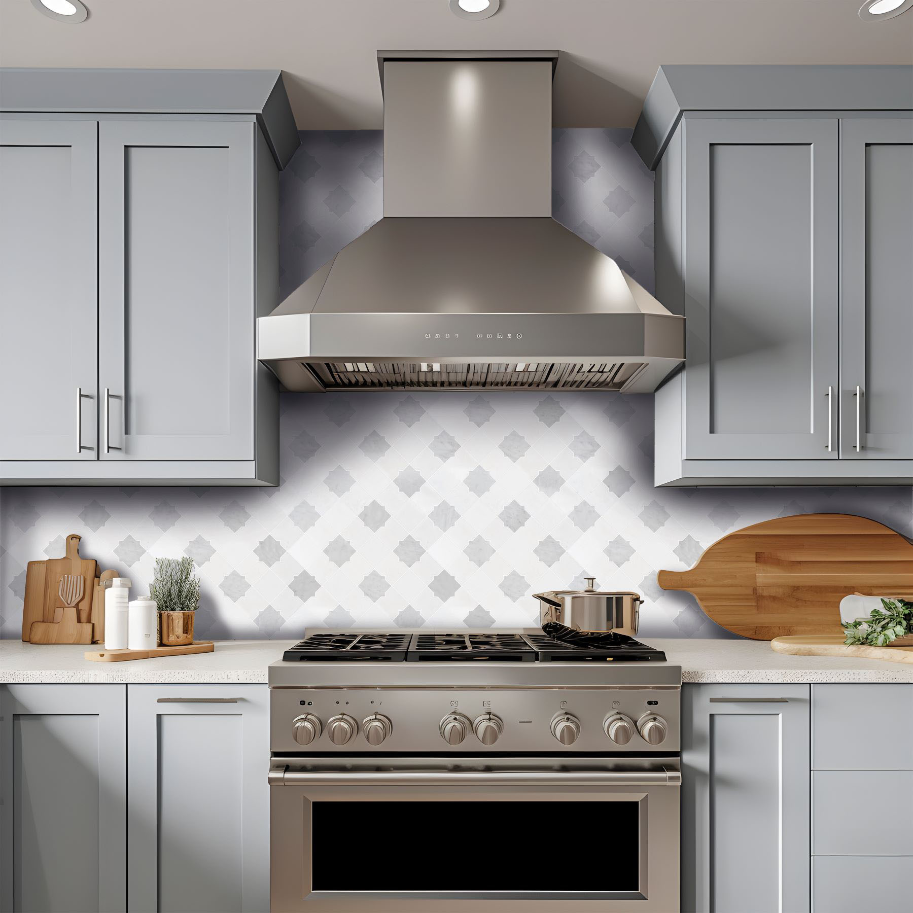 Star & Square White & Grey Mix Marble 2 | Quality Carpet Inc.