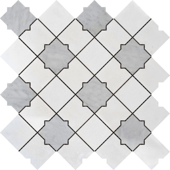 Star & Square White & Grey Mix Marble | Quality Carpet Inc.