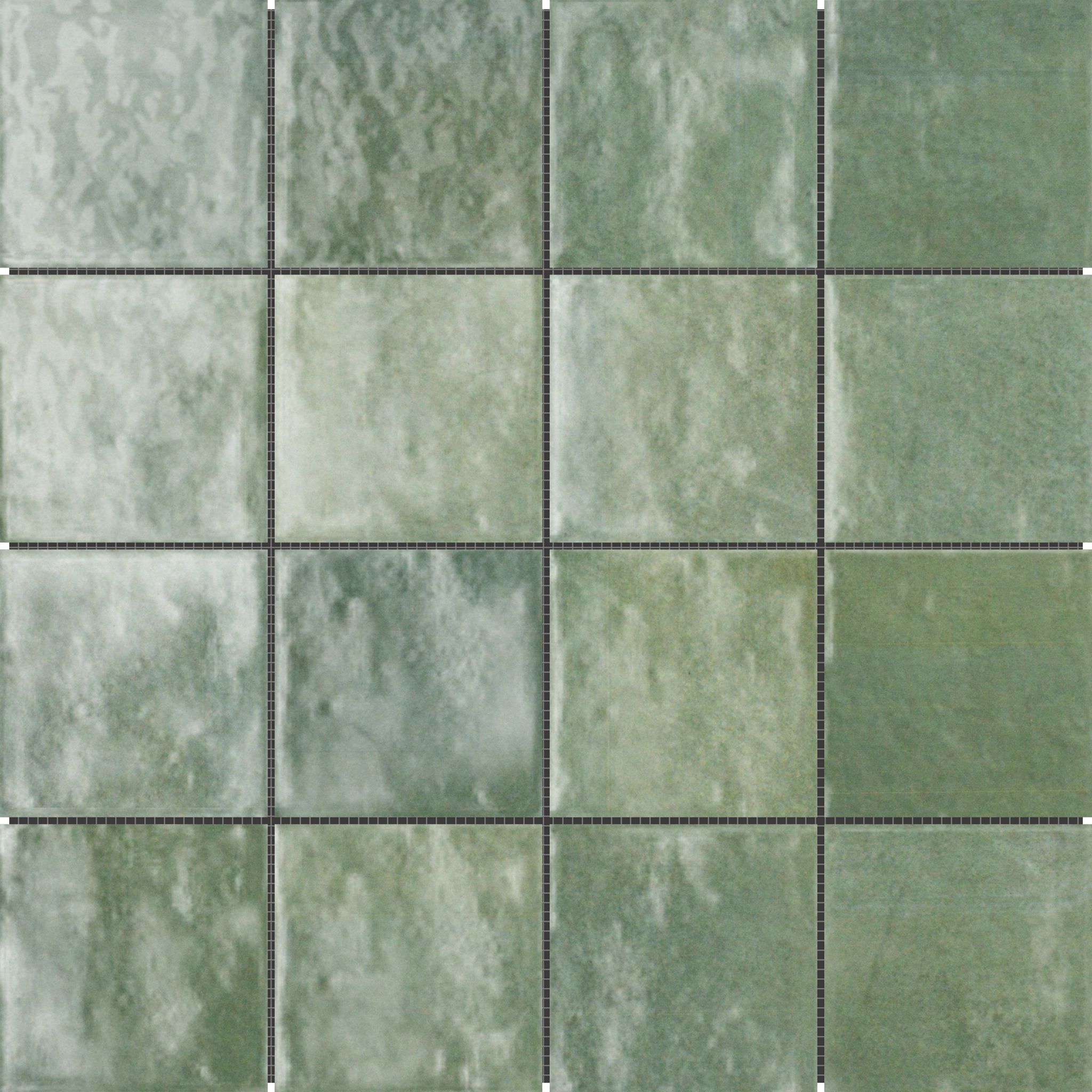 Zellige Glazed Ceramic Soft Green Mix 3