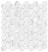 Bianco Venatino 1.25 Honed Hexagon Mosaic | Quality Carpet Inc.