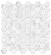 Bianco Venatino 1.25 Polished Hexagon Mosaic | Quality Carpet Inc.