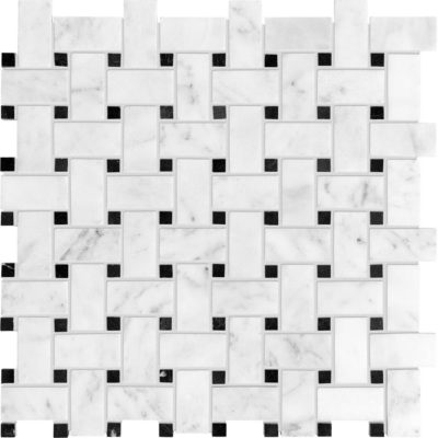 Bianco Venatino Basketweave Polished Mosaic