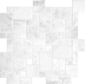 Bianco Venatino Mini Versailles Honed Mosaic | Quality Carpet Inc.