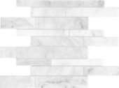 Bianco Venatino Random Strip Polished Mosaic | Quality Carpet Inc.