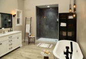 Cracked Slate Gloss Shower Wall Kit 32x60x94 | Quality Carpet Inc.