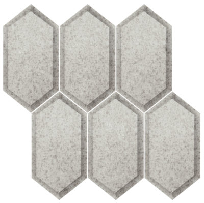 Obsidian Silver Beveled Hexagon Mosaic