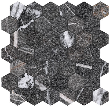 Royal Stoneworks 2" Regal Black Vein Hex