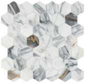 Royal Stoneworks 2" Regal White Vein Hex | Quality Carpet Inc.