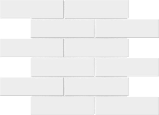 White Brick Pattern Glossy Glazed Ceramic 2"x6" | Quality Carpet Inc.