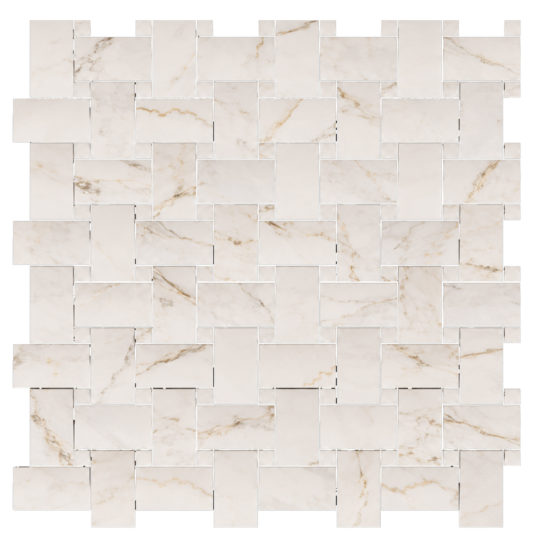 Treasure II Perfect Calacatta 1x2 Basketweave | Quality Carpet Inc.