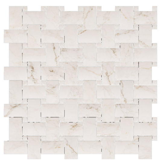 Treasure II Perfect Calacatta 1x2 Basketweave | Quality Carpet Inc.