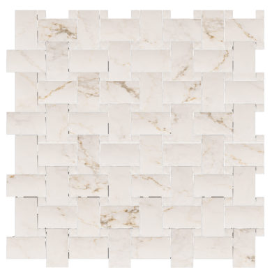 Treasure II Perfect Calacatta 1×2 Basketweave